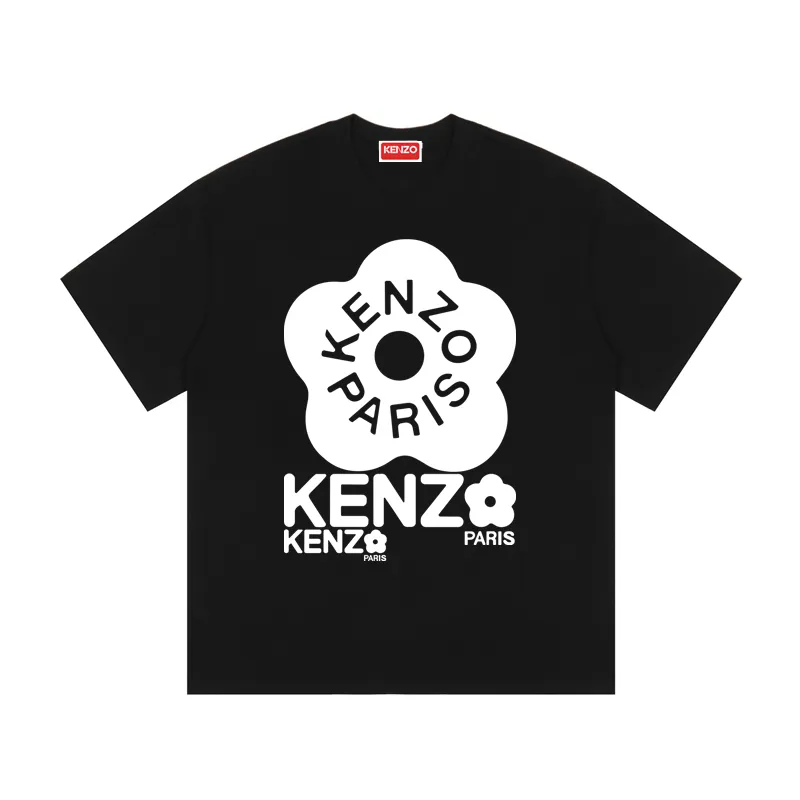 Kenzo BOKE FLOWER 2.0 University Jungle Team 'BOKE FLOWER' T-SHIRT Color: Black Apricot White Size: M L XL XXL Three Standards Style Number: K 50